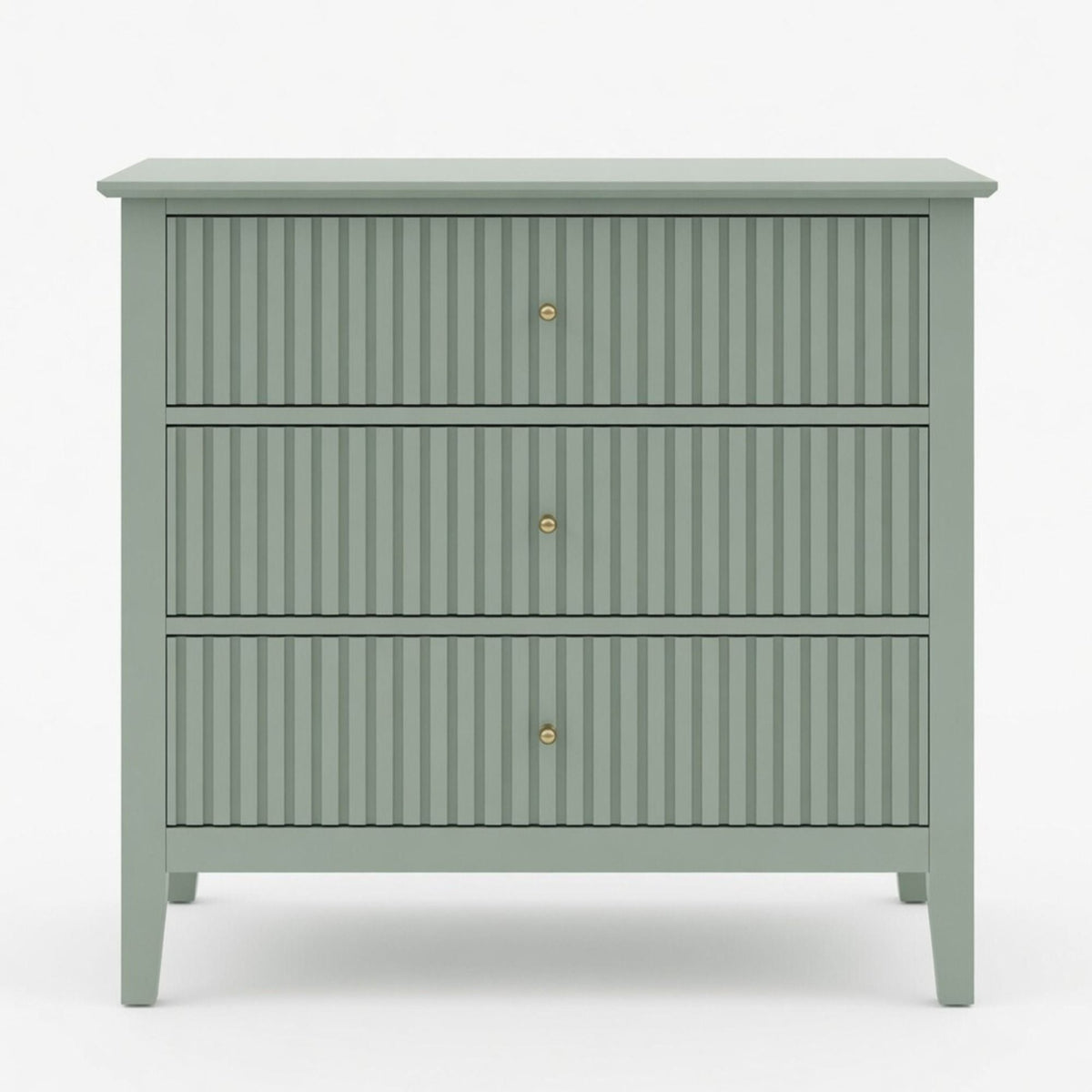 Fluted 3 Drawer Nightstand With Soft Close Slides
