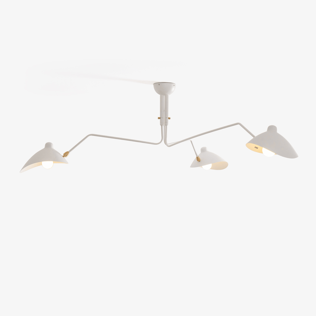 Arachnia | Suspended 3-Arm Ceiling Light with Rotating Reflectors, Black or White Finish