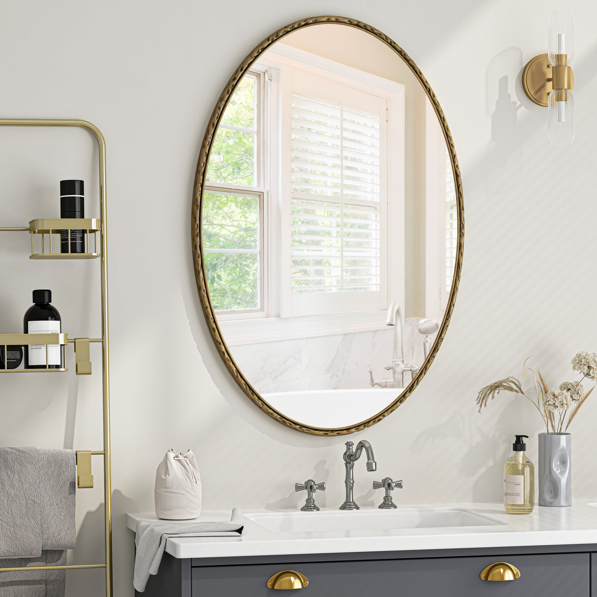 Iron Art Oval Retro Mirror