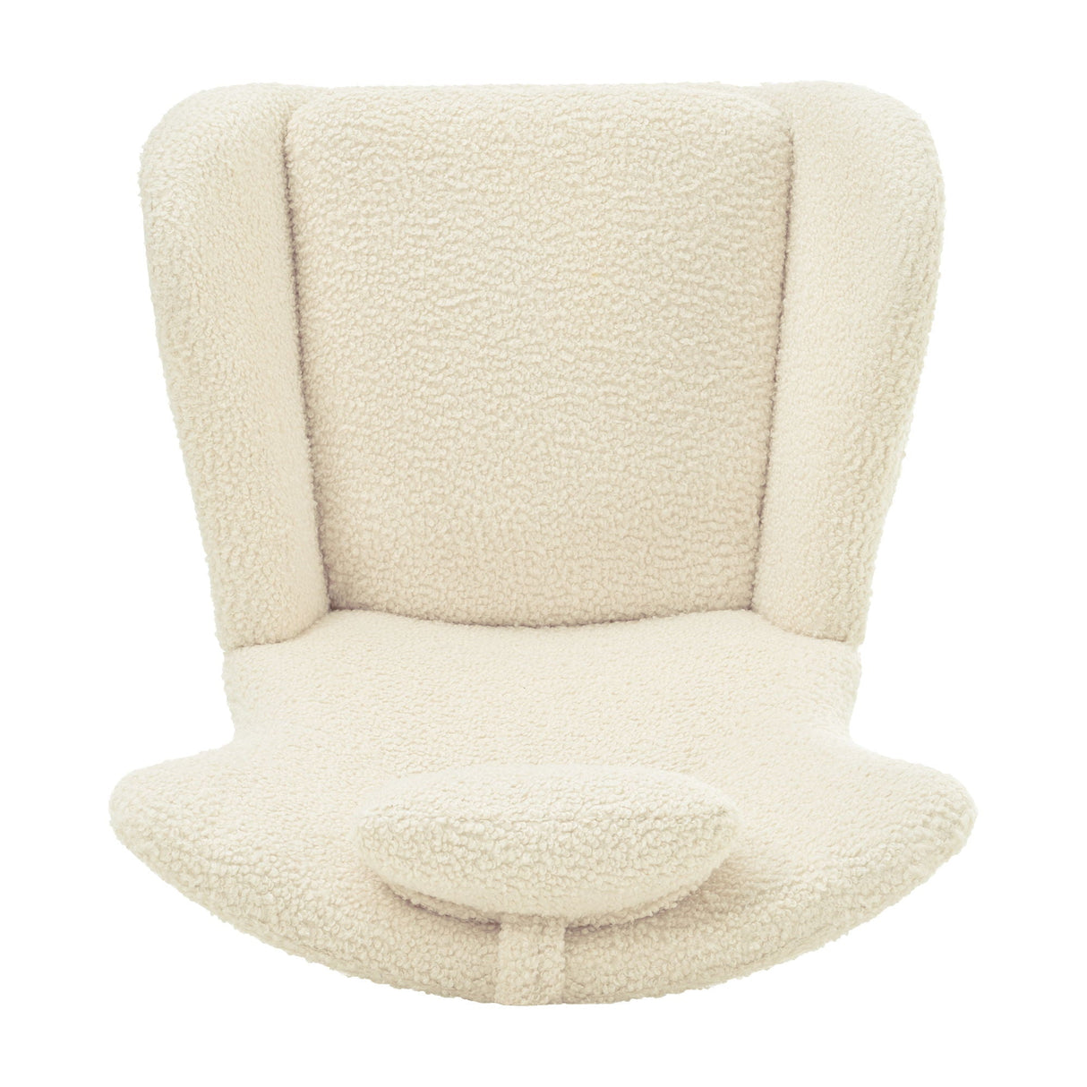 Rocking Chair Nursery, Teddy Upholstered Rocker Glider Chair With High Backrest, Adjustable Headrest & Pocket, Comfy Glider Chair For Nursery, Bedroom, Living Room, Offices, Rubber Wood