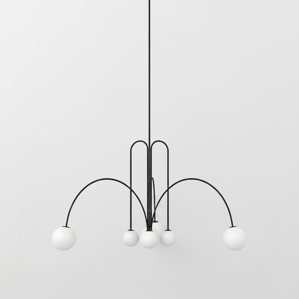 Globella | 6-Head Pendant Chandelier with Glass Globes, Adjustable Drop for Dining Rooms