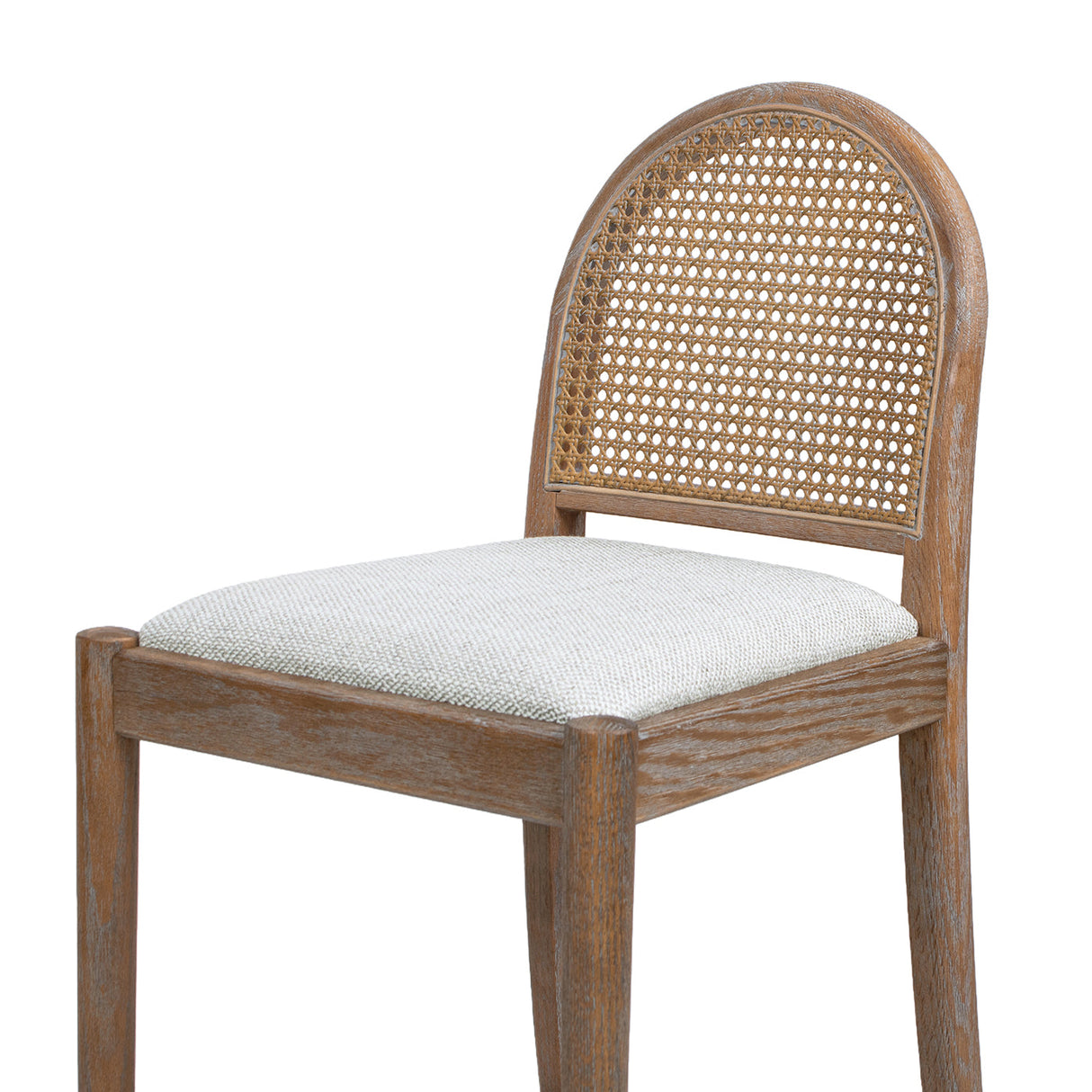 Panama 26.5" Curved Back Cane Rattan Counter Stool, Set of 2, Two-Tone Neutral