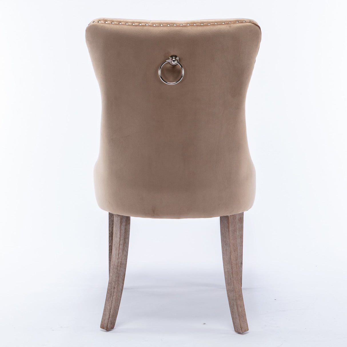 Nikki Collection Modern Tufted Velvet Upholstered Dining Chair - 2 Pieces, Khaki