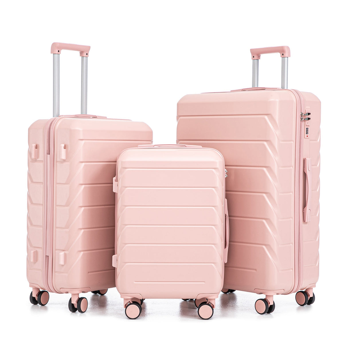 Set 3PCs 20'/24'/28' ABS Spinner Wheel Luggage - Pink