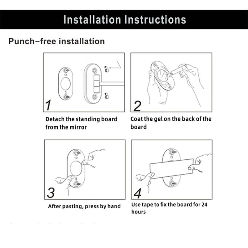 Rechargeable LED Makeup Mirror 10X Magnifying Wall Mount Gold