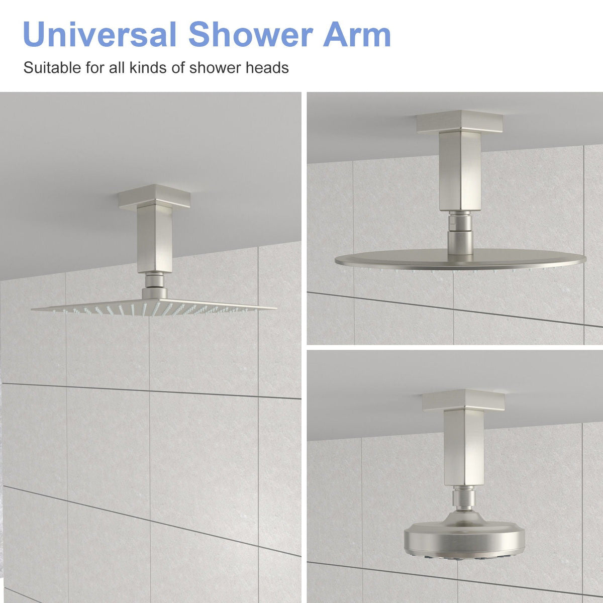 Ceiling Mounted Shower Arm With Flange Stainless Steel