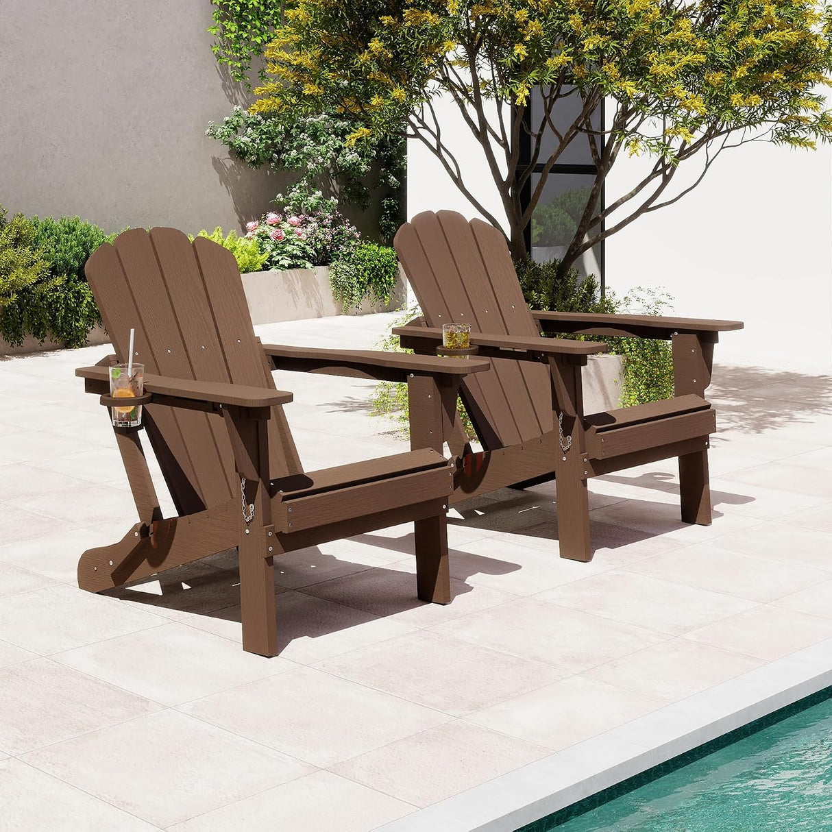 Adjustable HDPE Adirondack Chairs Set of 2