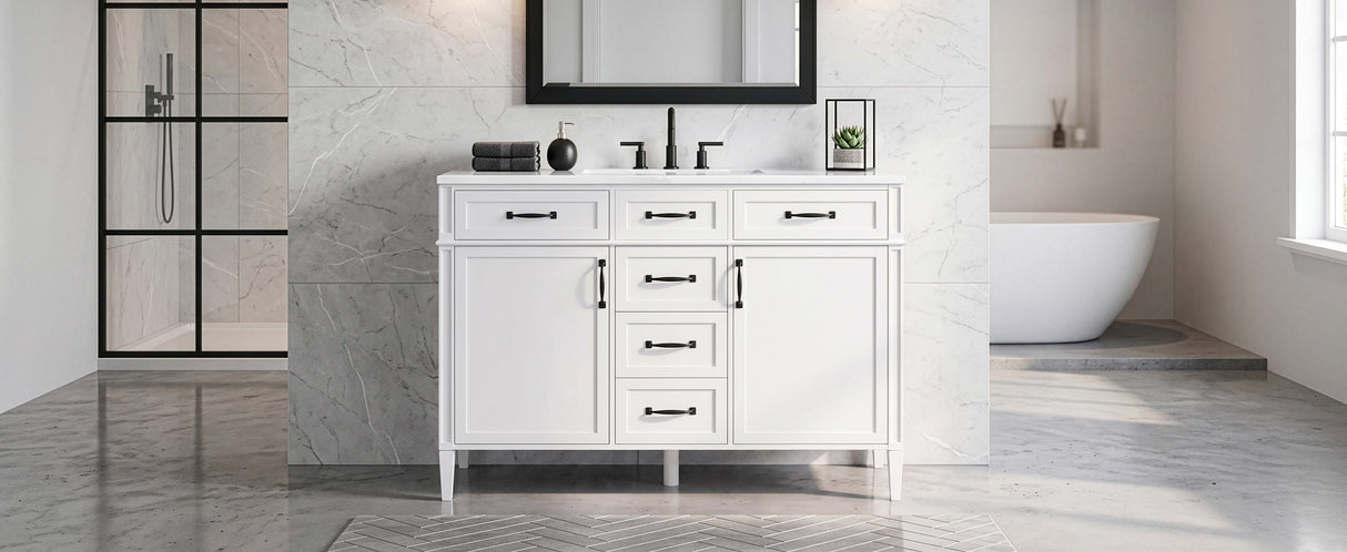48 Inch Bathroom Vanity with Composite Sink Top