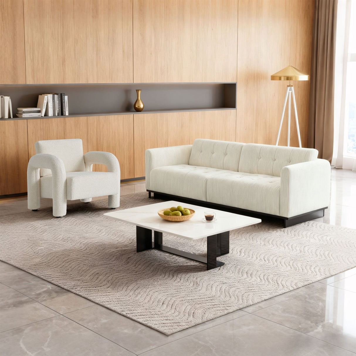 Modern Velvet Fabric Accent Chair