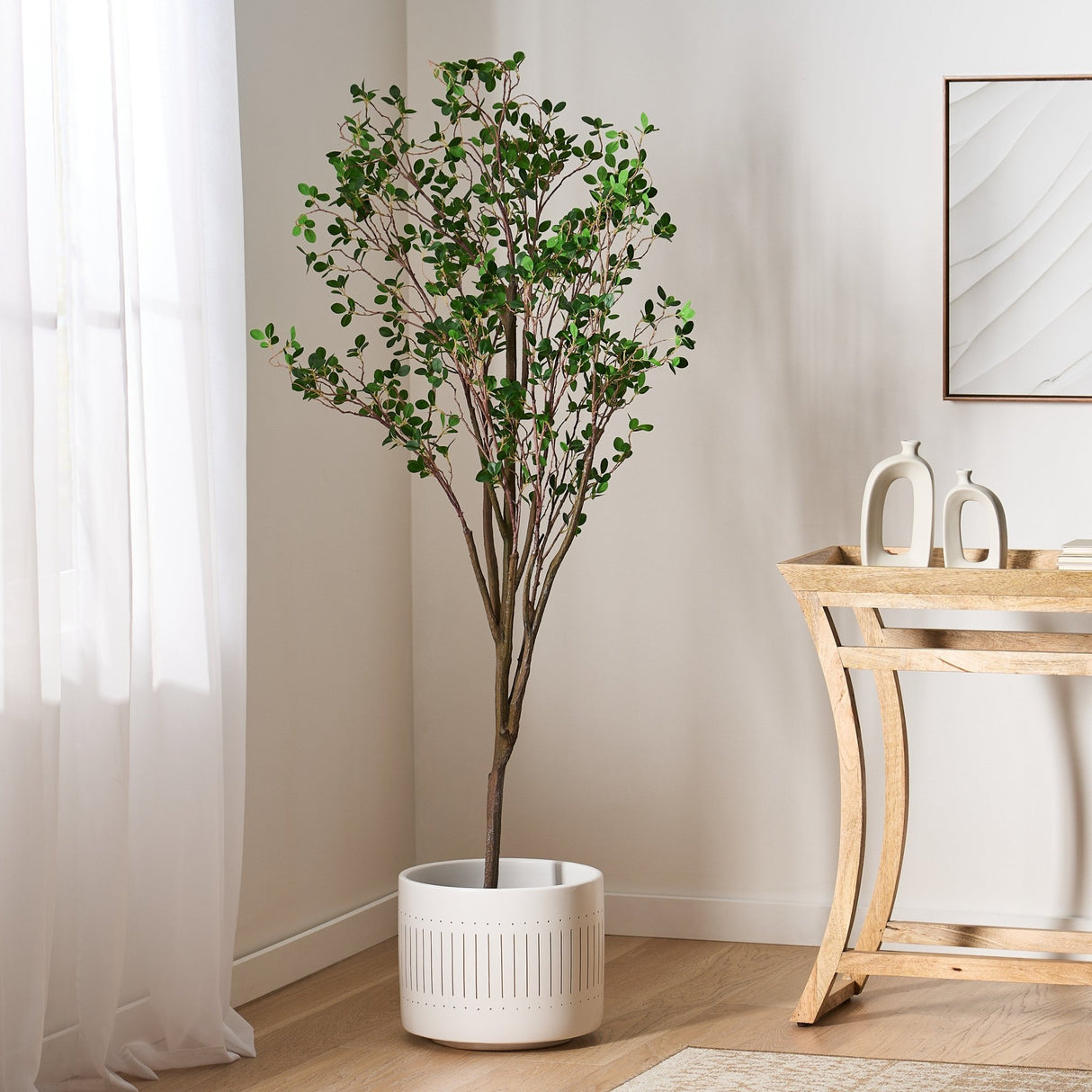 5.9-Ft.--artificial-milan-leaf-bonsai-Artificial-Flowering-Plants