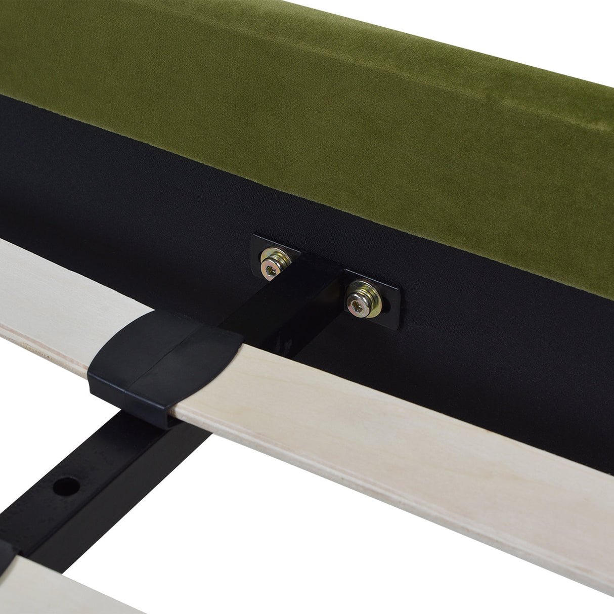 Aspen Vertical Tufted Headboard Platform Bed Set, King, Olive Green Performance Velvet