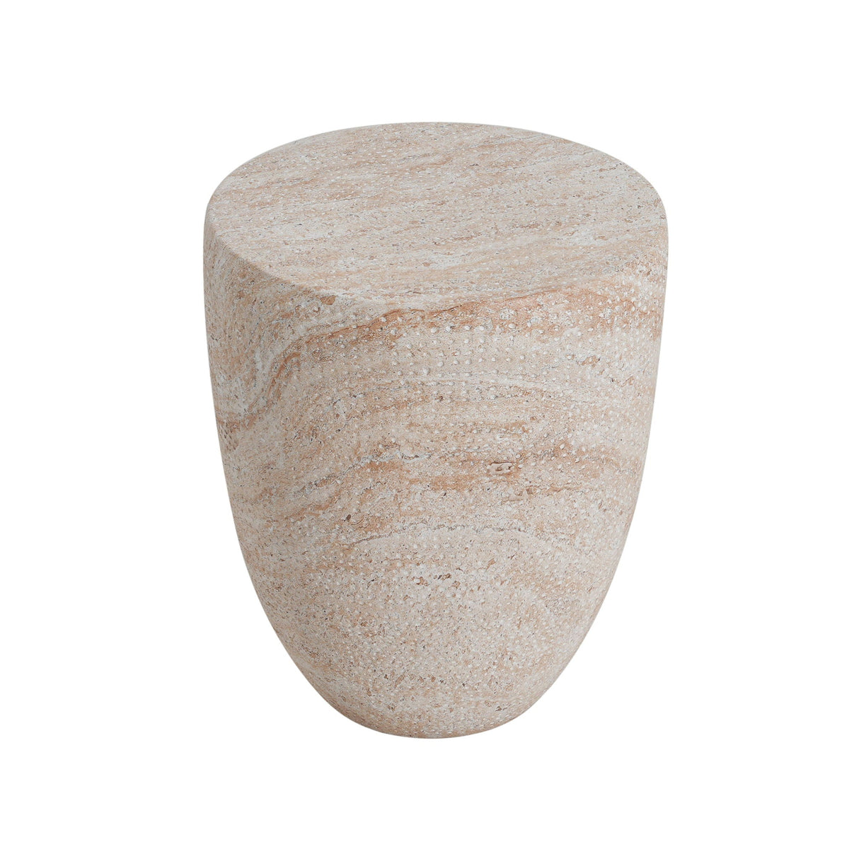 Outdoor / Indoor Lightweight Concrete Side Table, Travertine - Beige