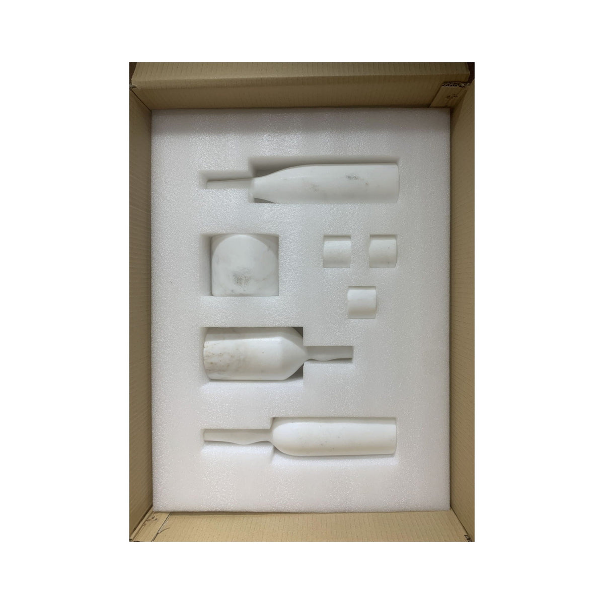 7 Pieces Luxury Natural Marble Living Room Accessories Set