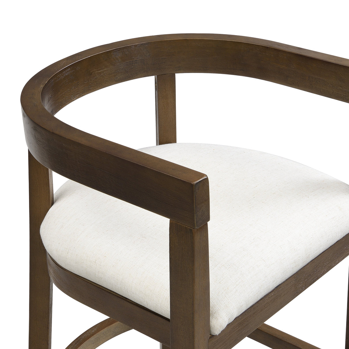 Modern Rubberwood Bar Stool Set with Upholstered Seats