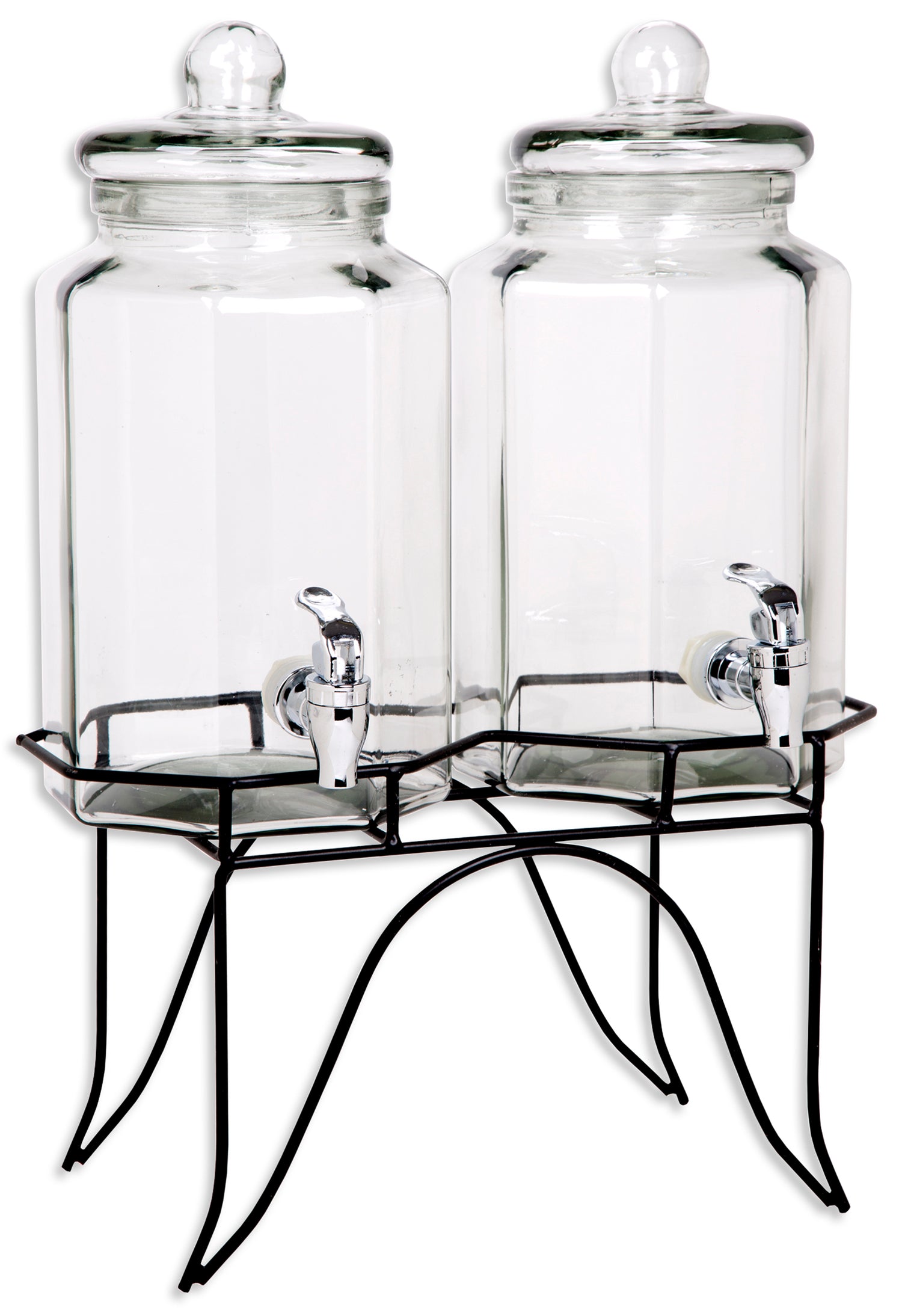 Elegant Dual Beverage Dispenser On Stand