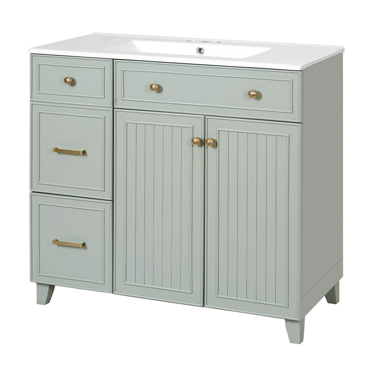 Bathroom Vanity With Sink, Soft Close Doors, Adjustable Shelves