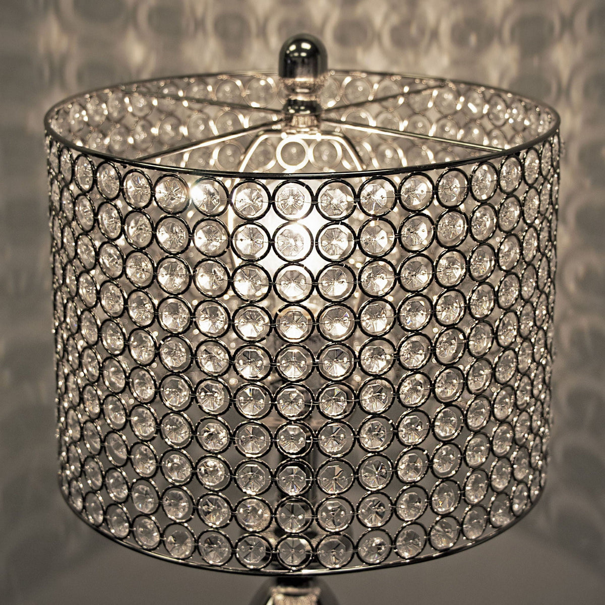 Ashland - Contemporary Table Lamp Round Clear Crystal Beads (Set of 2) - Polished Nickel