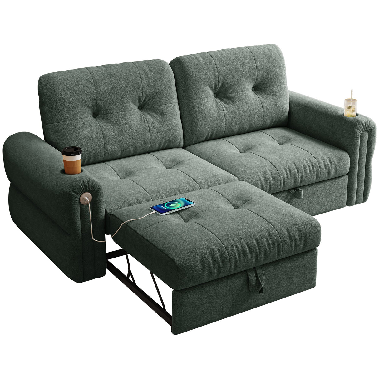 Chenille Convertible Sofa Bed