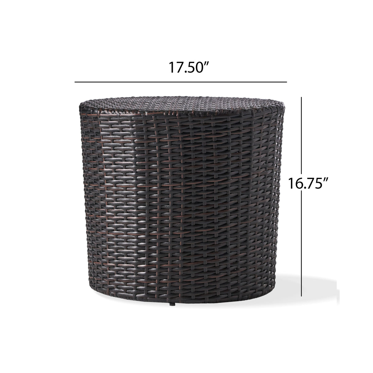 Kingstown RD Barrel Side Table, Outdoor Wicker End Table
