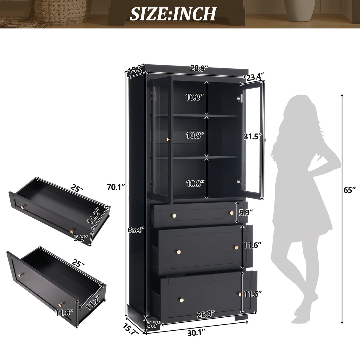 Modern Freestanding Tall Bathroom Cabinet