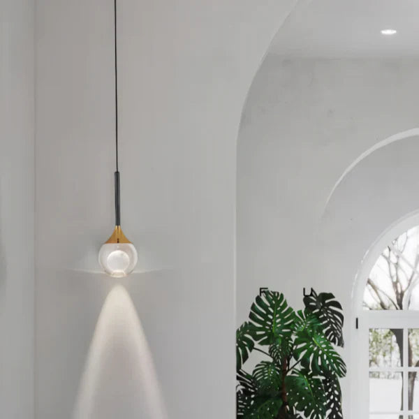 Minimalist Clear Glass Pendant Light Hanging Ceiling Fixture