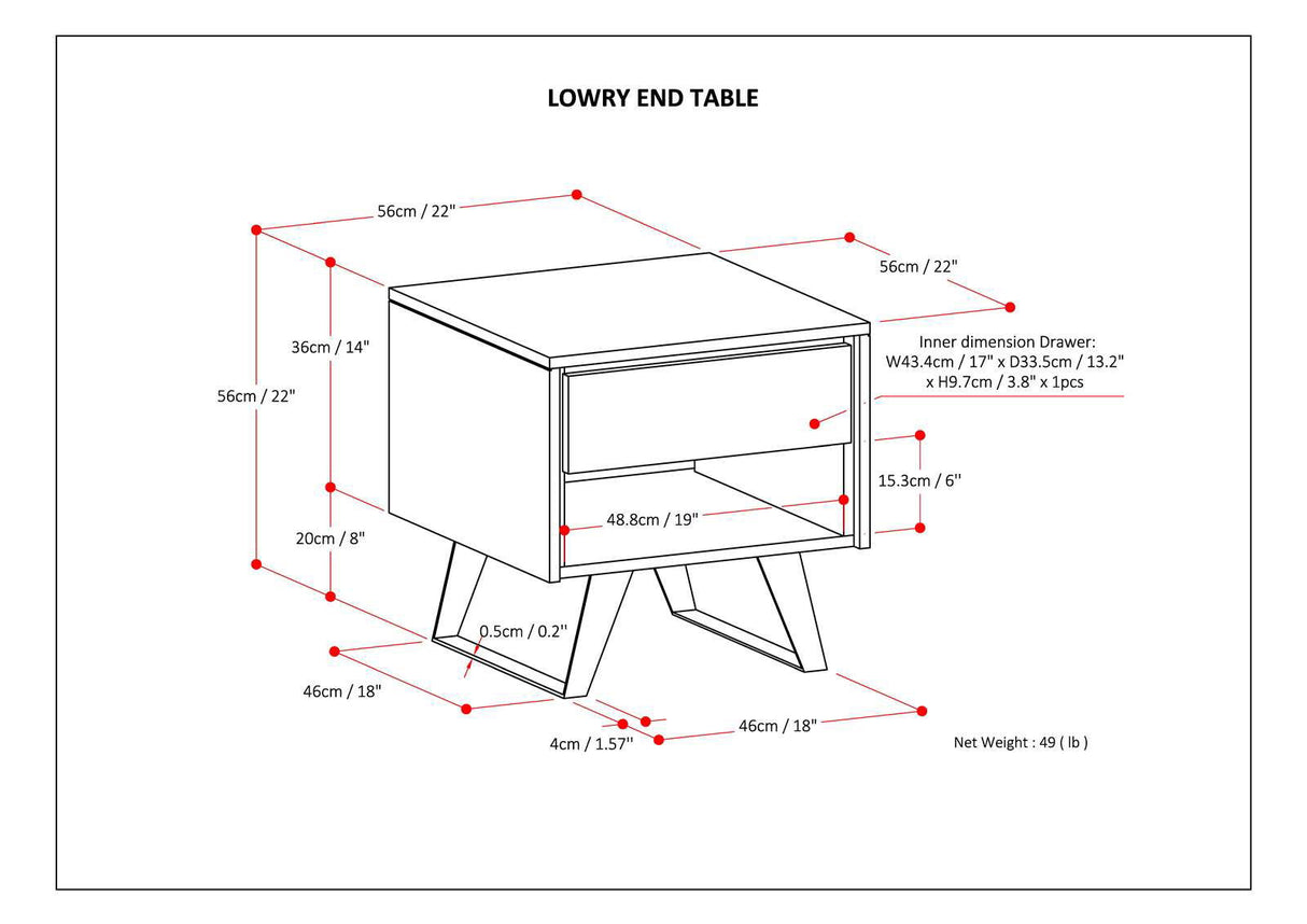 Lowry - Handcrafted End Table