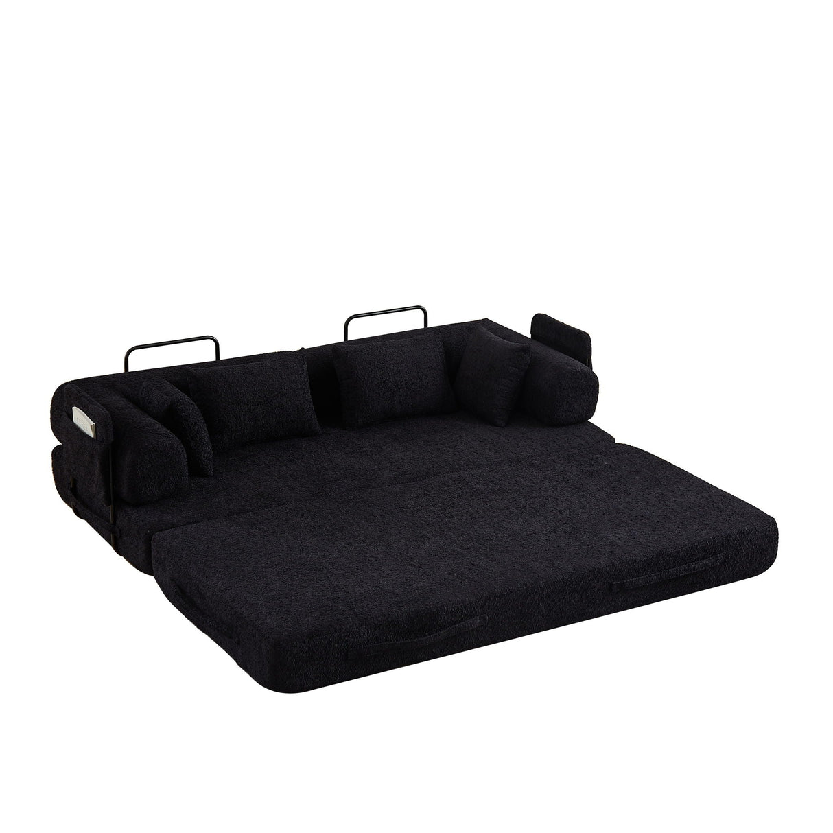 Convertible Sleeper Sofa Bed With Cylindrical Pillow