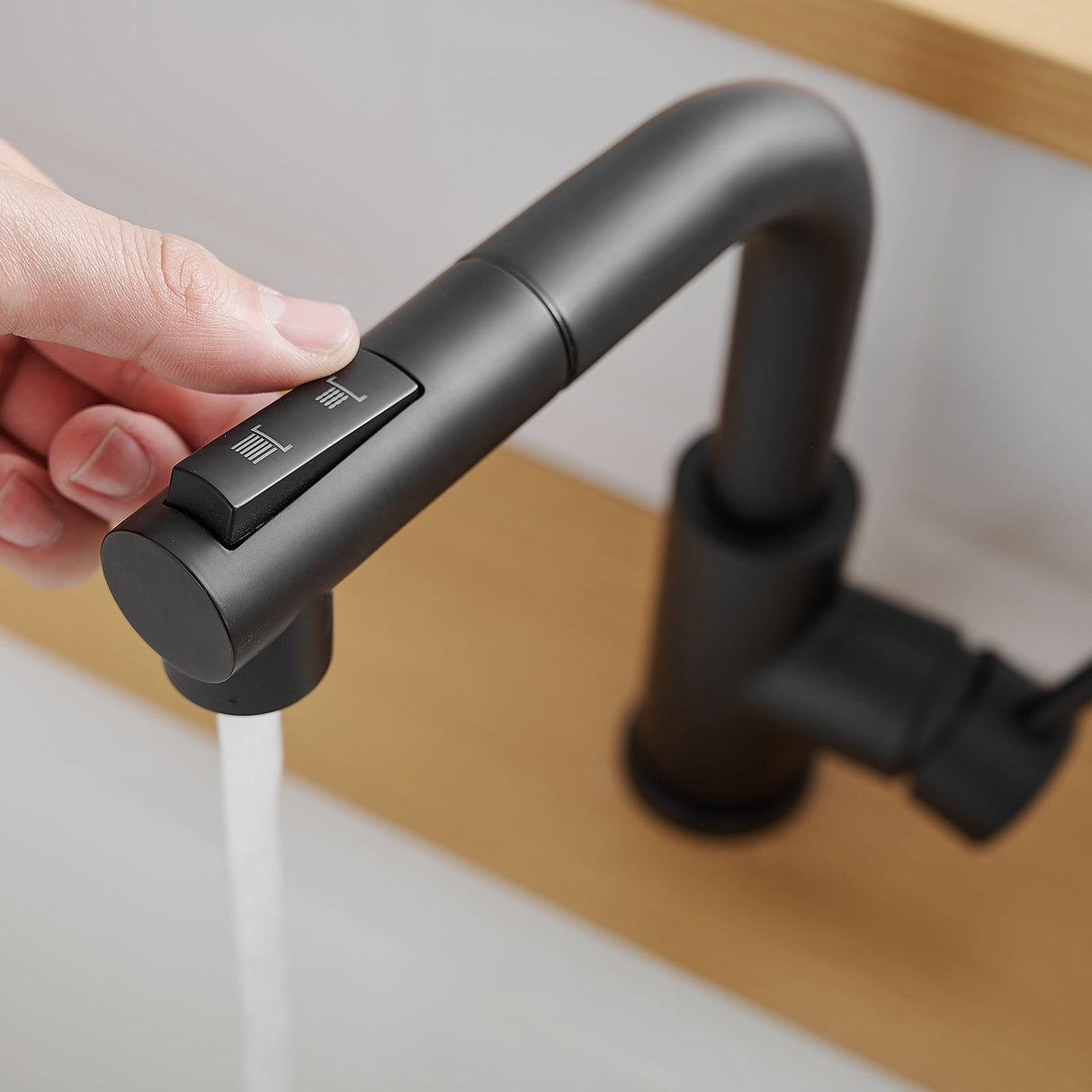Black Kitchen Sink Faucet with Pull Down Sprayer