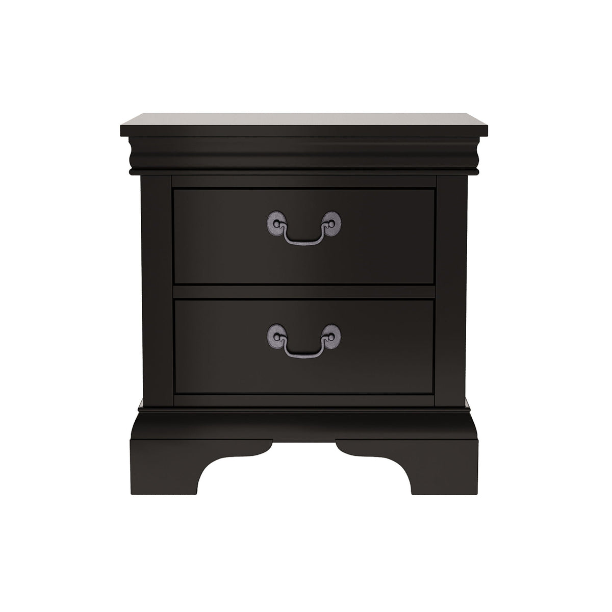 Wood Nightstand with 2 Drawers - Traditional Accent Table - White, Black, or Dark Brown