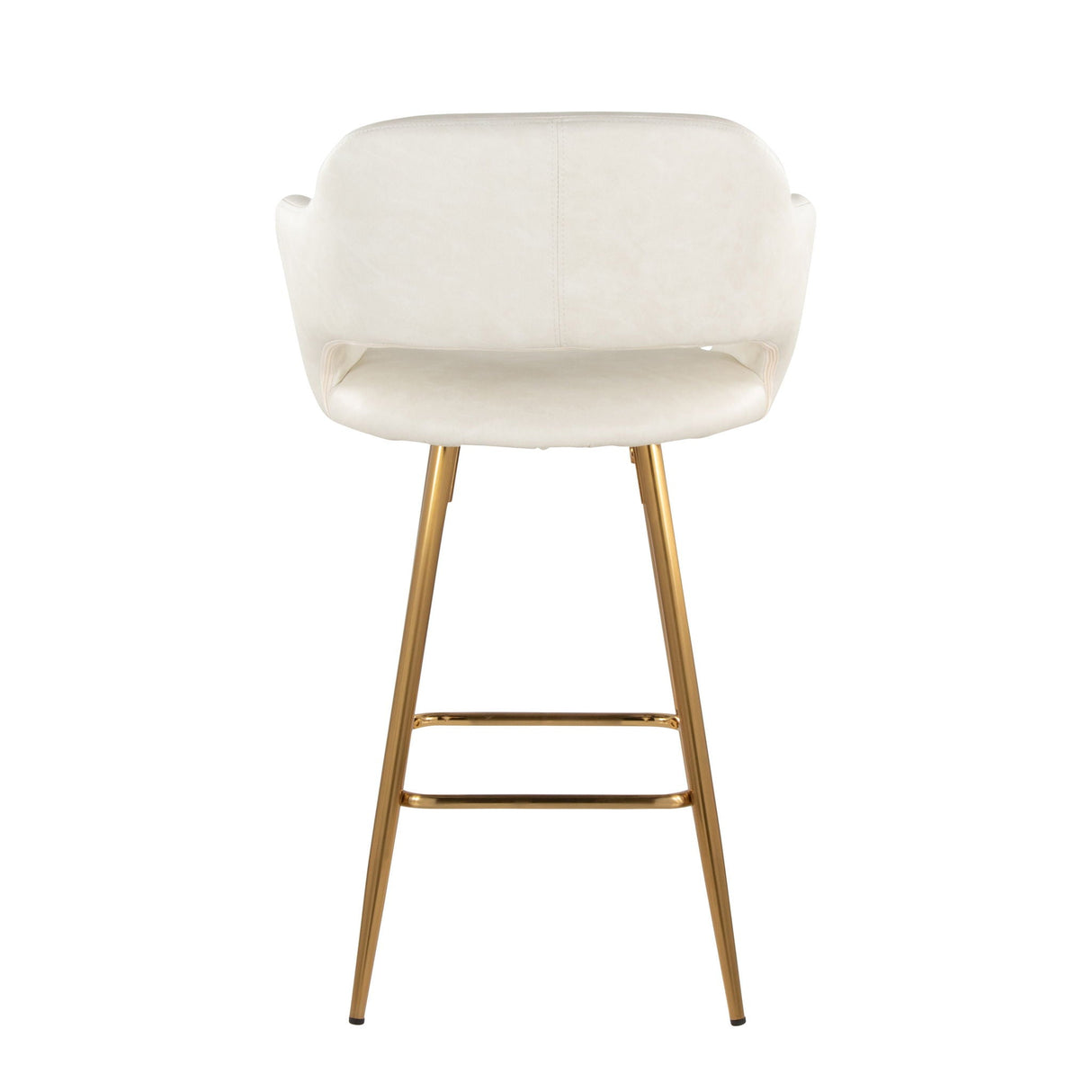 Margarite - Contemporary Fixed Height Counter Stool With Footrest (Set of 2) With Square