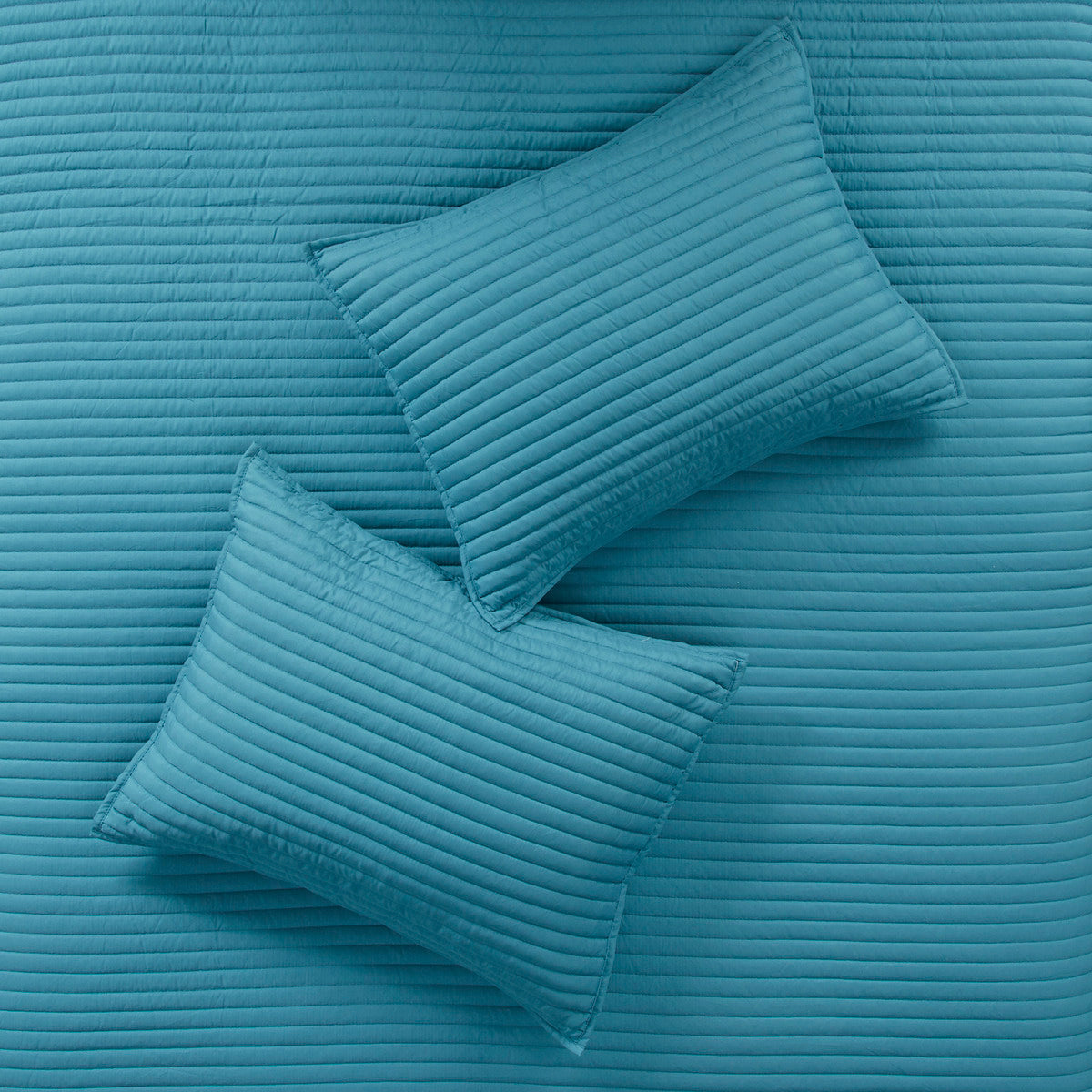 8 Piece Printed Seersucker Comforter and Quilt Set Collection Aqua Full/Queen