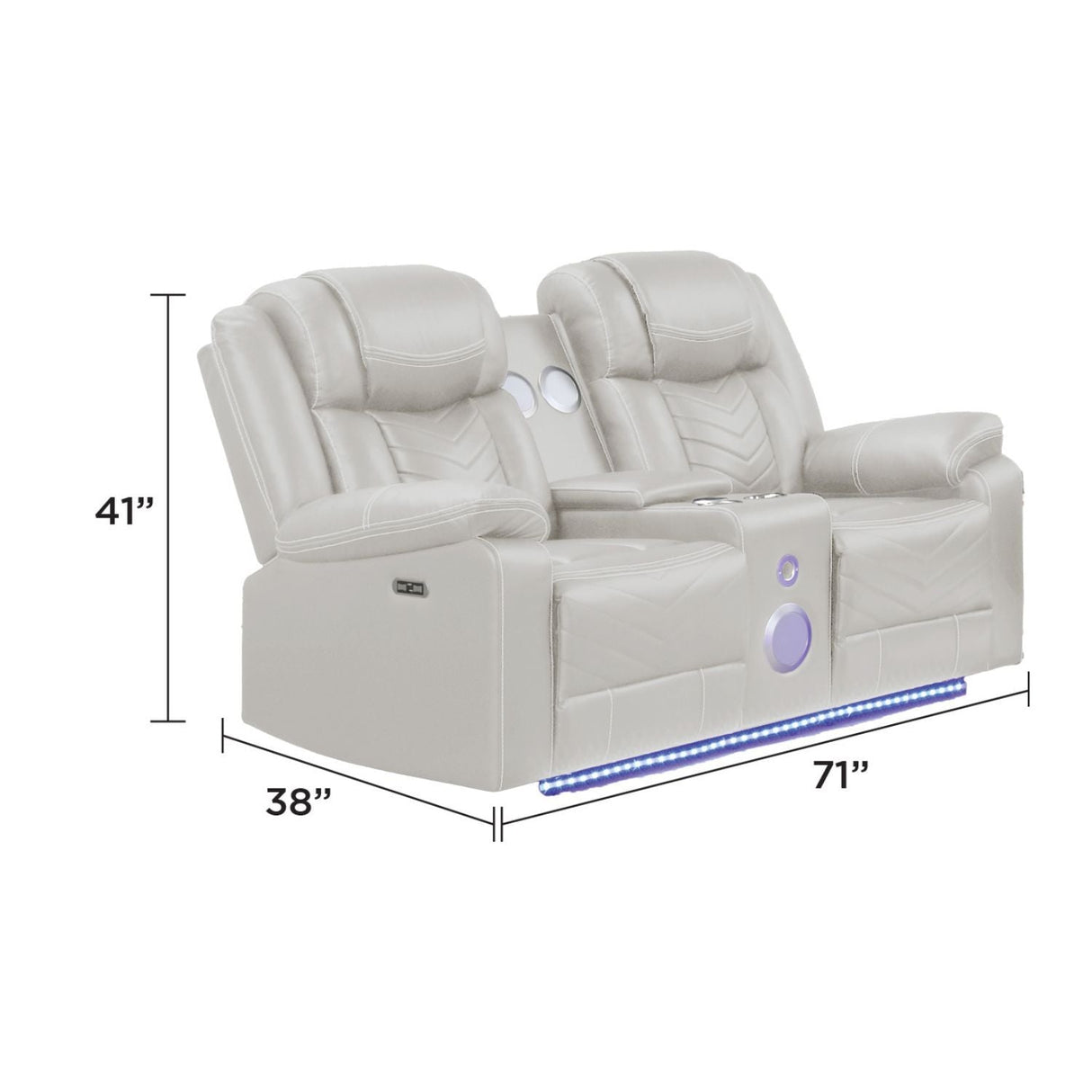 Challenger - LED Power Recliner Loveseat