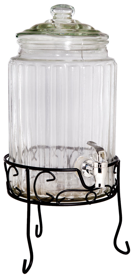 Ribbed Beverage Dispenser On Stand