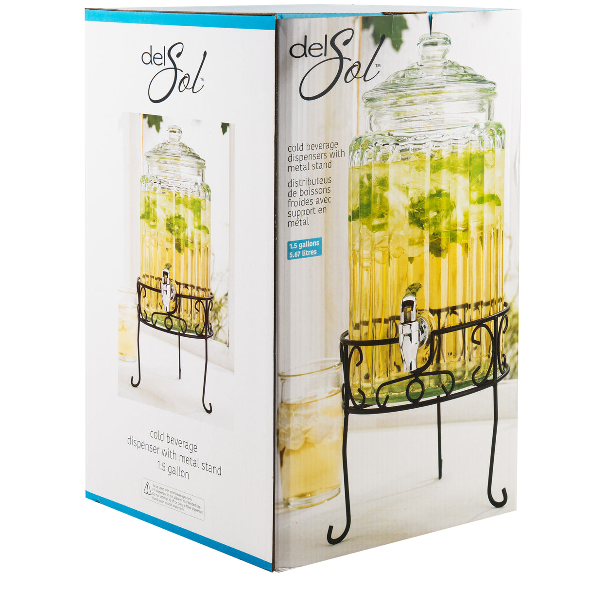 Ribbed Beverage Dispenser On Stand