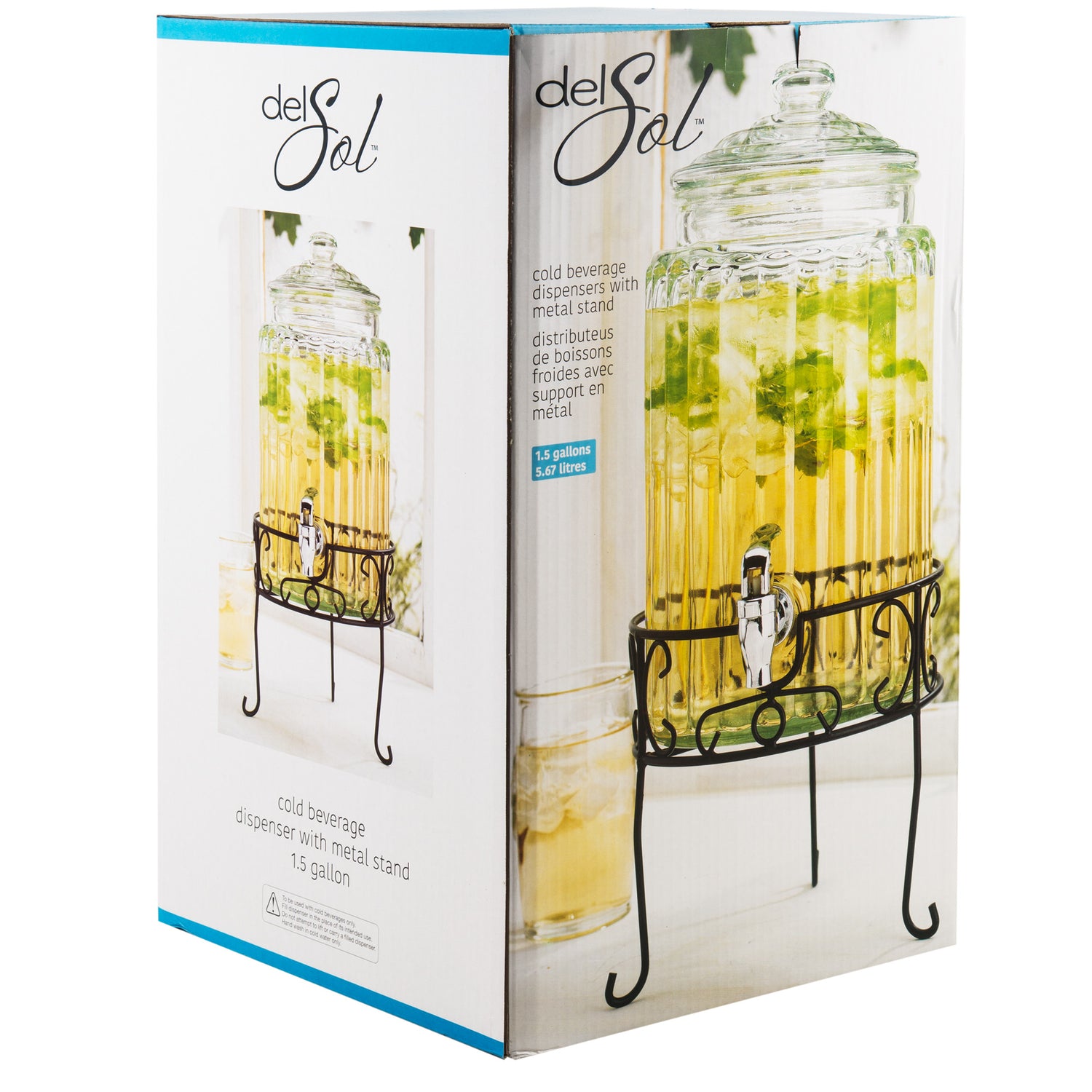 Ribbed Beverage Dispenser On Stand