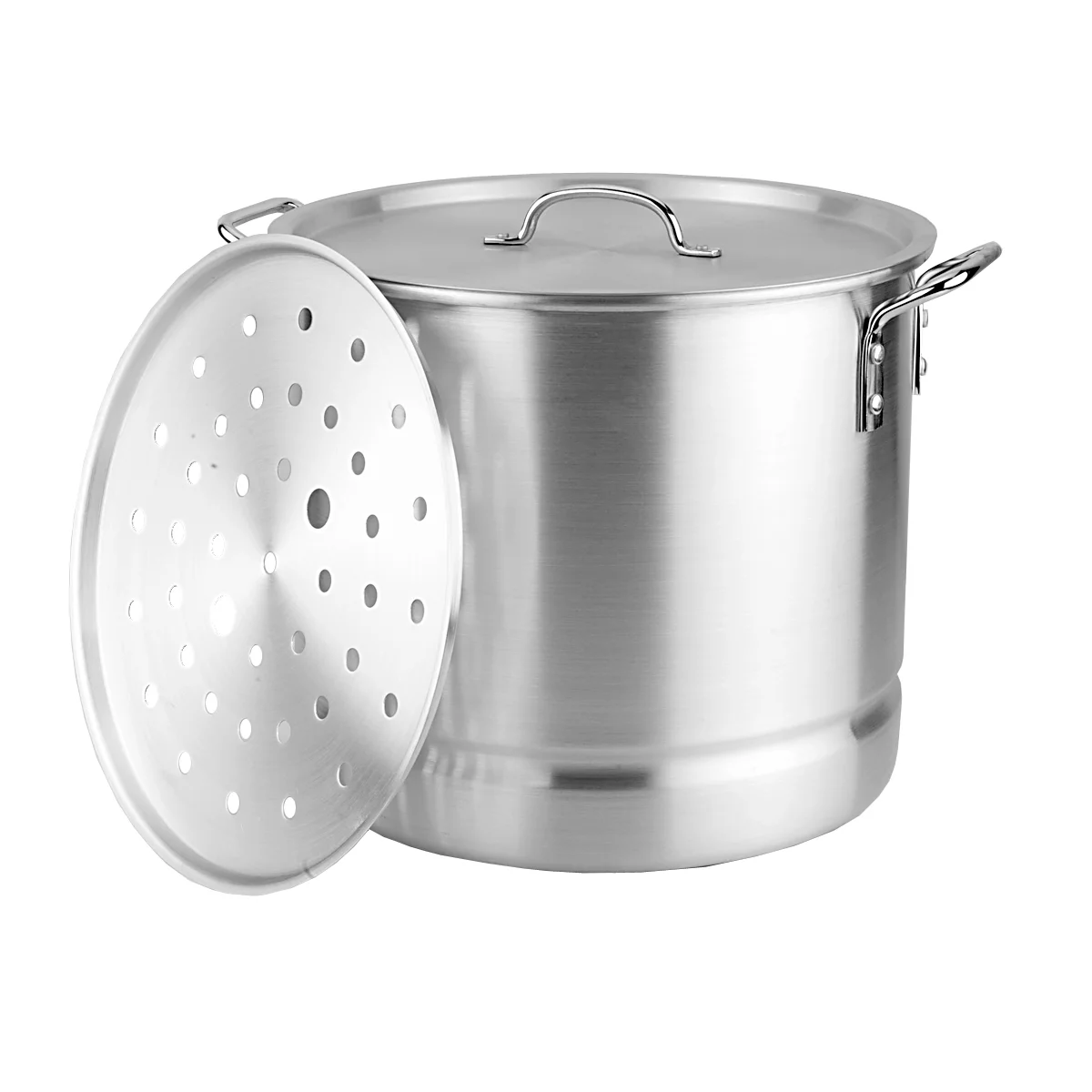 3 Piece Aluminum Stock Pot Set with Steamer - 24Qt, 32Qt, 40Qt
