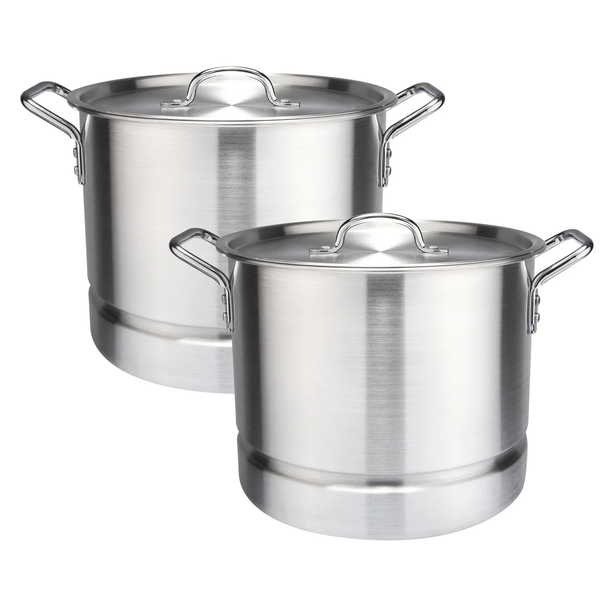 3 Piece Aluminum Stock Pot Set with Steamer - 24Qt, 32Qt, 40Qt