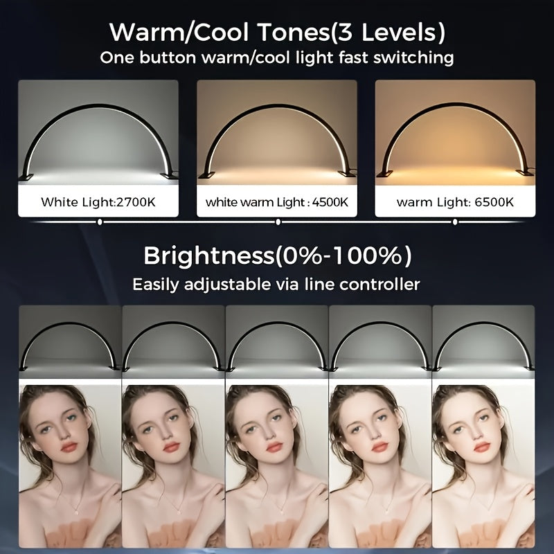 LED Desk Lamp Dimmable Eye Care USB Modern Crescent Table Light