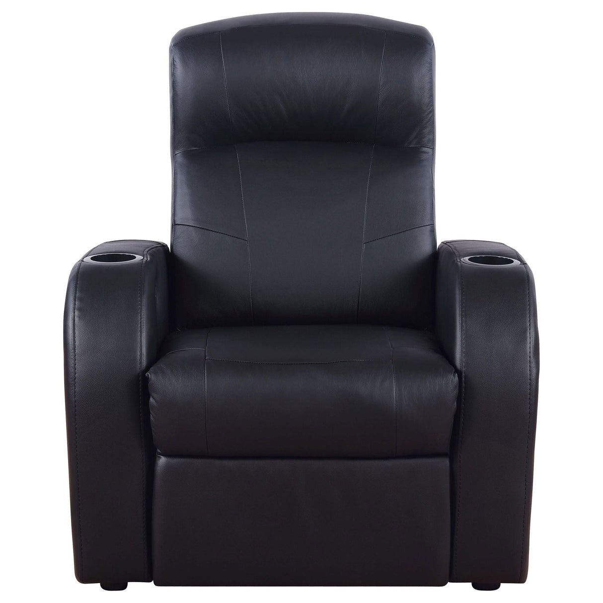 9 Piece Home Theater Seating Set With Recliners And Wedge Consoles - Black