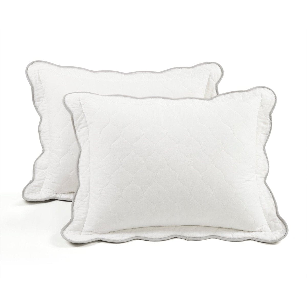 Coastal Chic Scalloped Edge Reversible Quilt 3 Piece Set