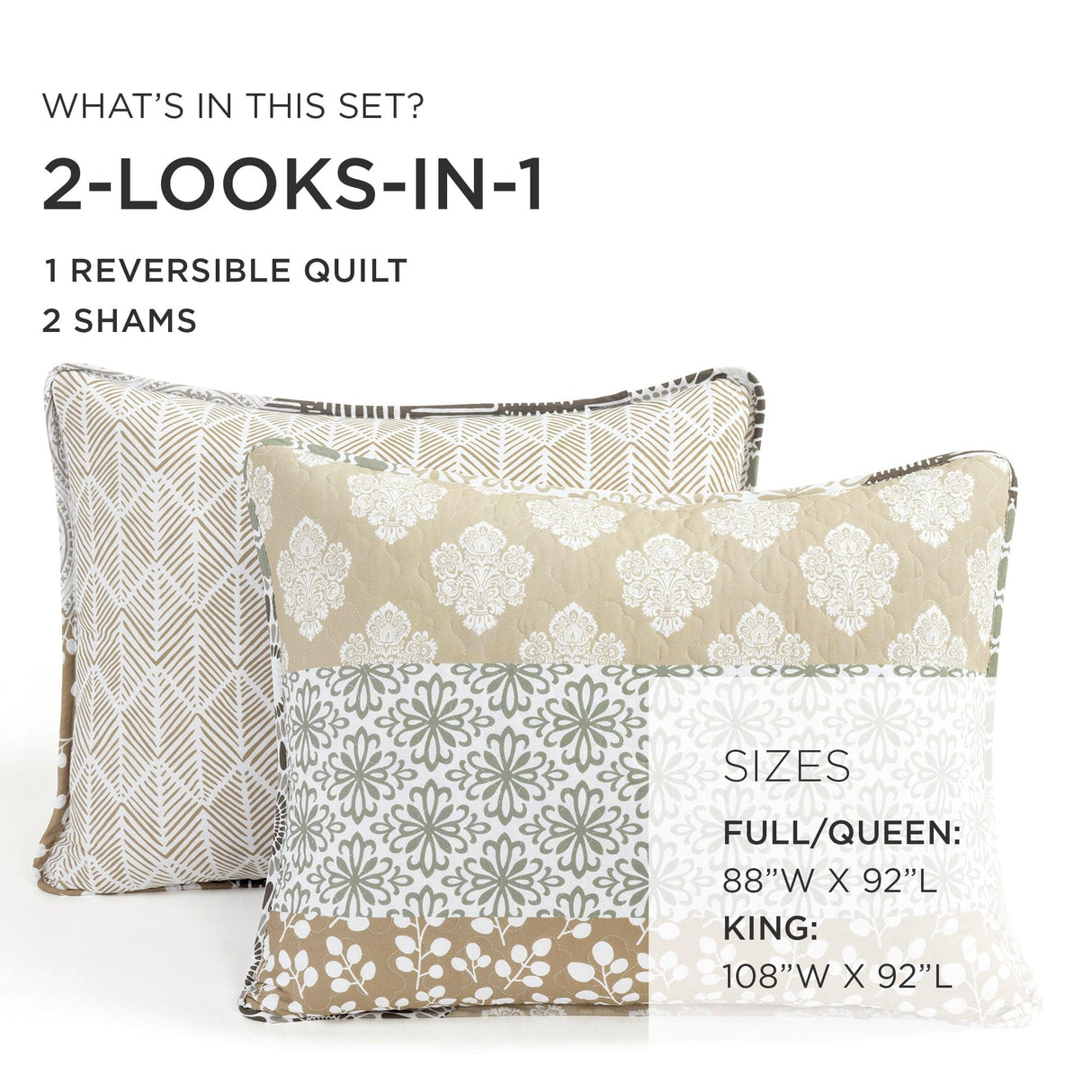 Bohemian Stripe Quilt 3 Piece Set