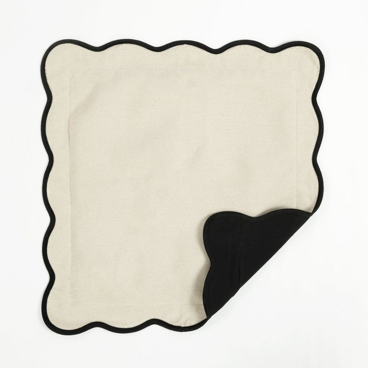 Coastal Chic Scalloped Edge Throw Pillow Cover