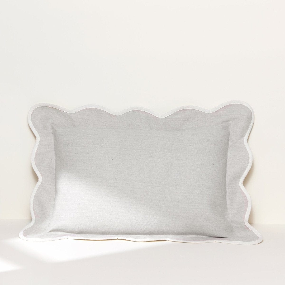 Coastal Chic Scalloped Edge Throw Pillow Cover