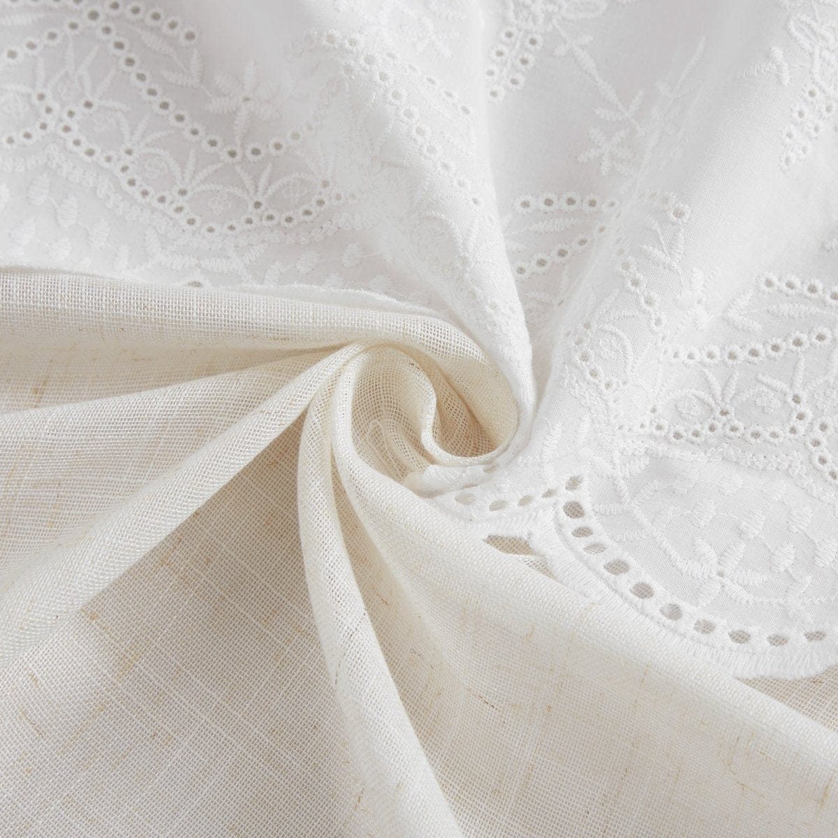 Brigitte Embroidery Eyelet Scalloped Edge Valance
