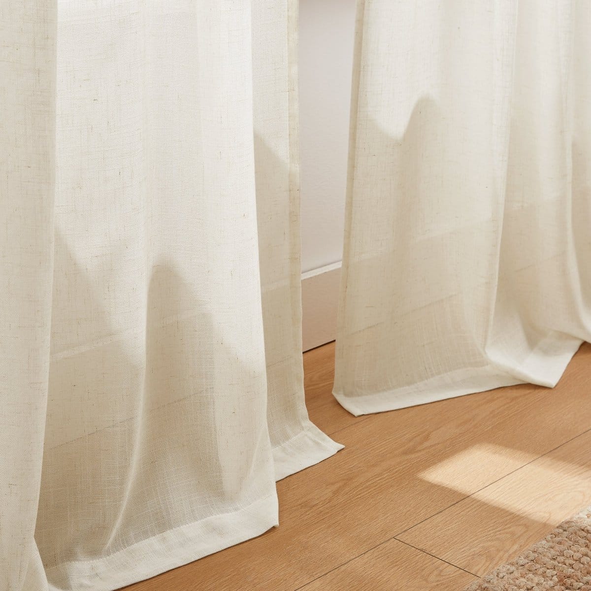 Brigitte Embroidery Eyelet Scalloped Edge Window Curtain Panels