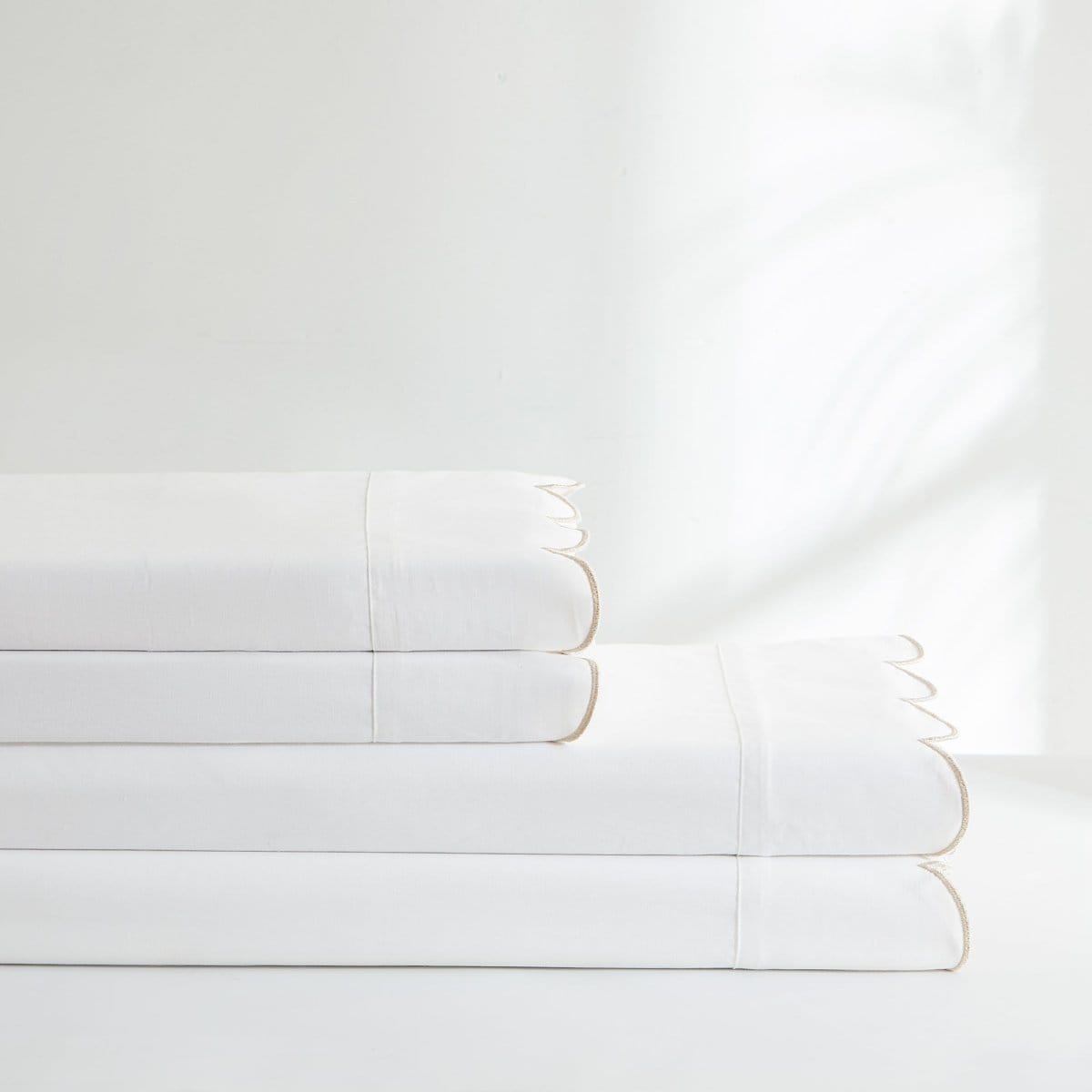 Coastal Chic Scalloped Edge Cotton Sheet Set