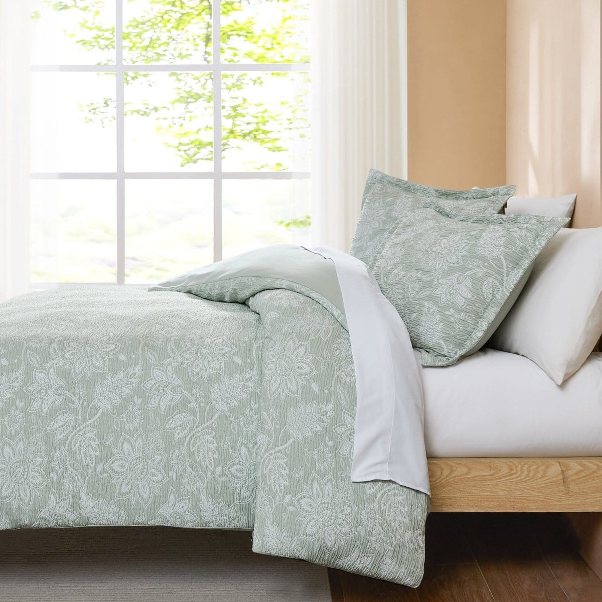 Floral Jacobean Gauze Jacquard Duvet Cover Set