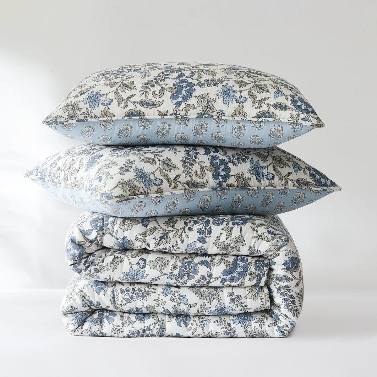 Lillian Block Print Reversible Quilt 6 Set