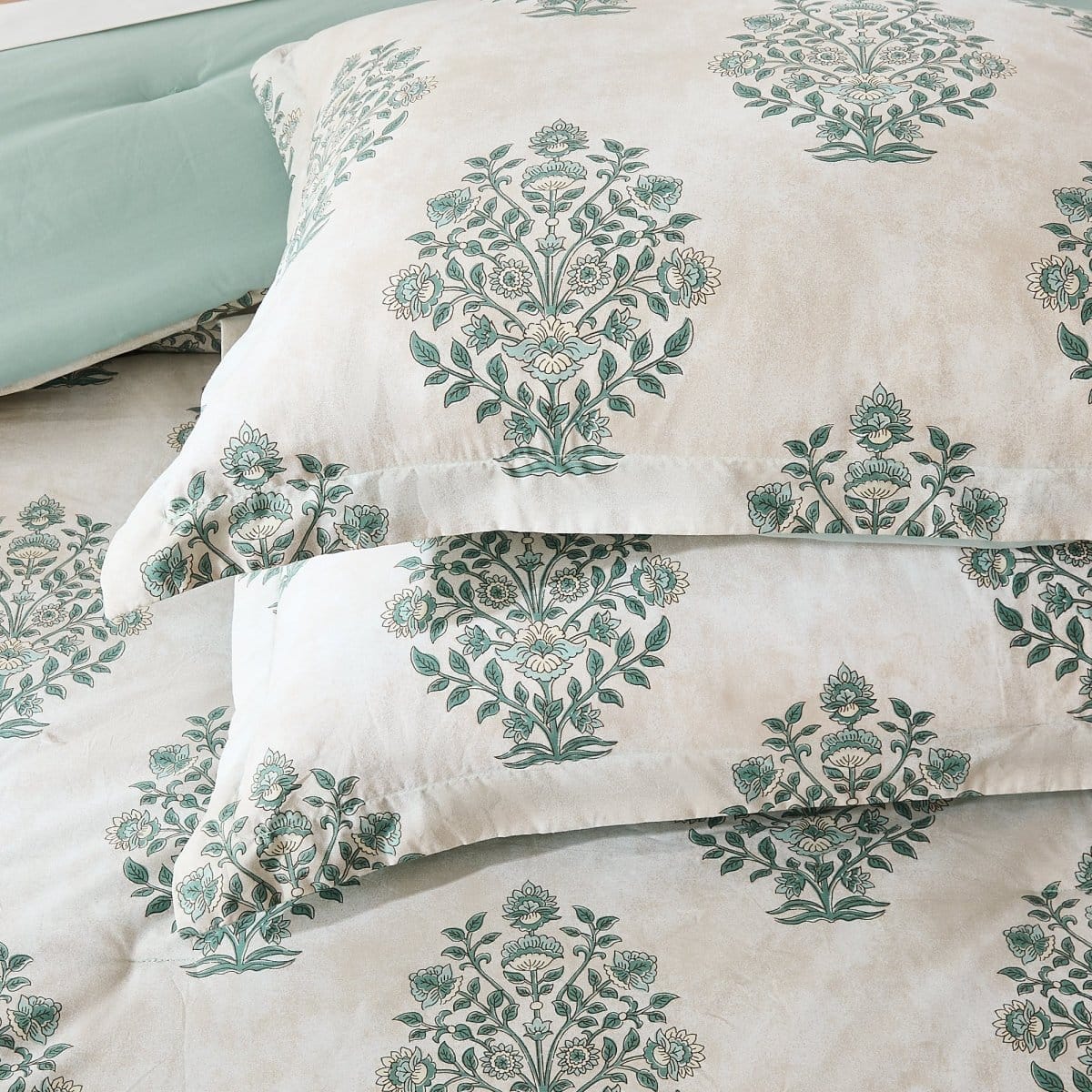Sofia Flower Block Bouquet Cotton Comforter Set
