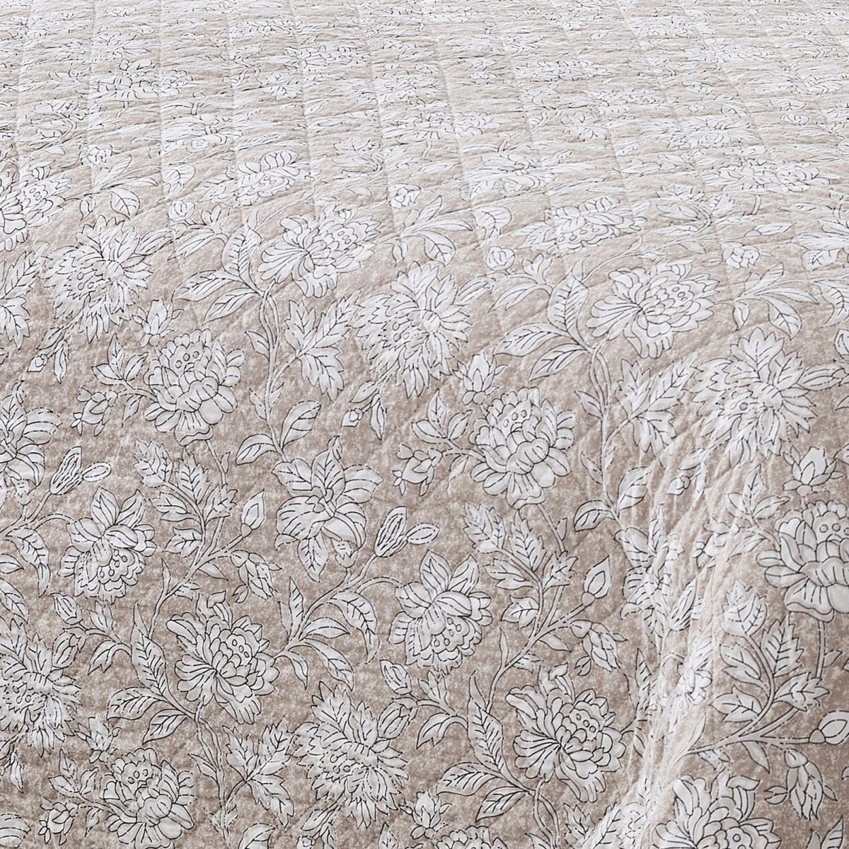 Zara Floral Block Reversible Cotton Quilt Set